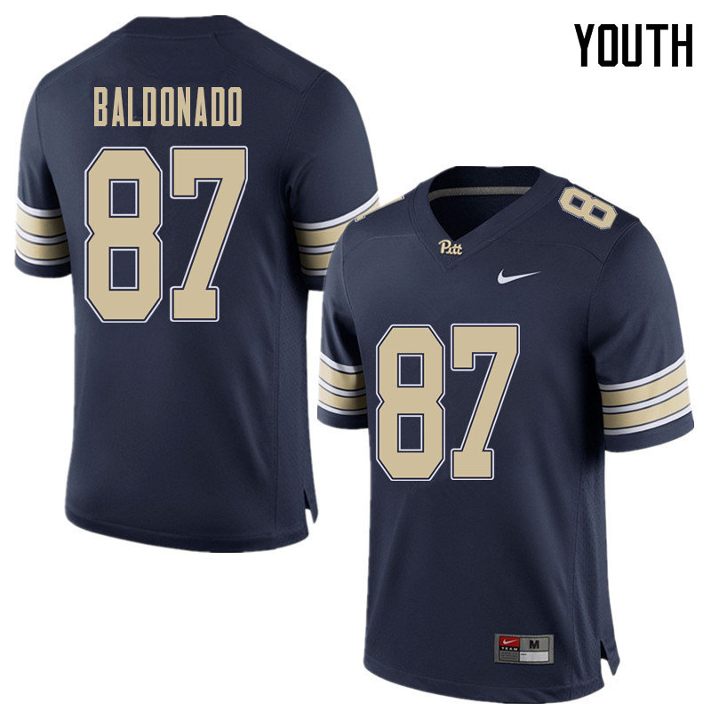 Youth #87 Habakkuk Baldonado Pittsburgh Panthers College Football Jerseys Sale-Home Blue